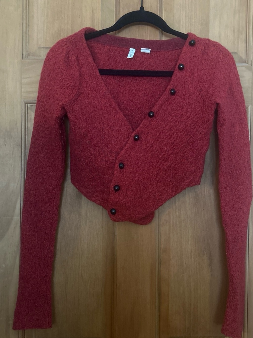 Wool Dark Red Sweater, Cropped